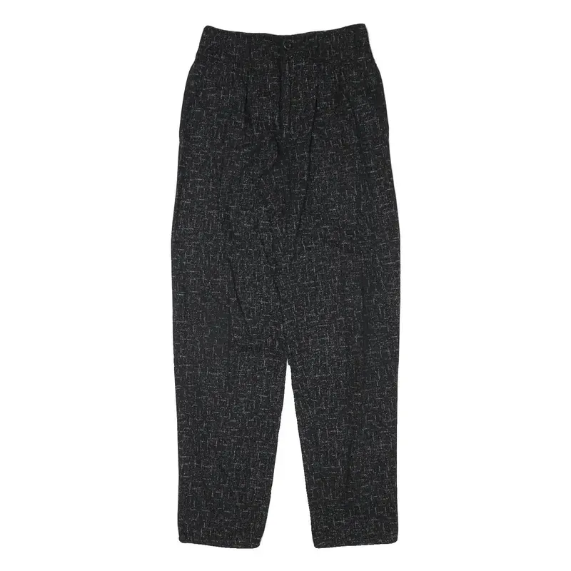 Big Star Mens Relaxed Black Cotton Blend Trousers W27 L32 Textured Casual Zip 1
