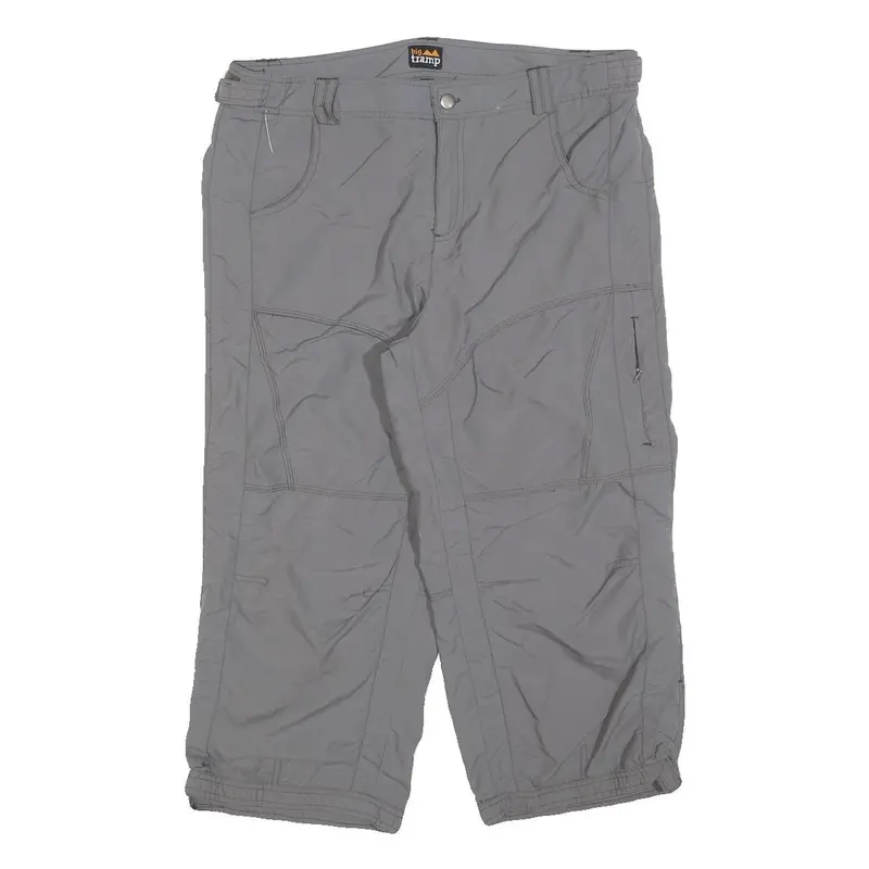 Big Tramp Womens Polyester Grey Relaxed Capri Trousers W32 L21 Outdoor Casual 1
