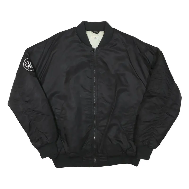 Bilal Hassani Mens Black Bomber Jacket M Polyester Blend Plain Zip Casual 1