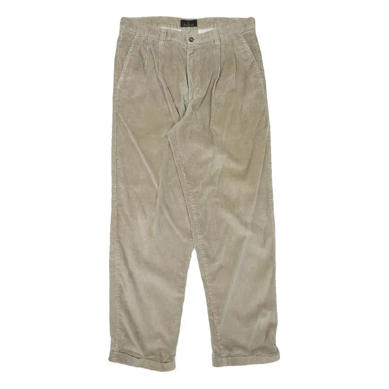 Billblass Mens Cotton Blend Beige Regular Fit Straight Leg Trousers W31 L31 1
