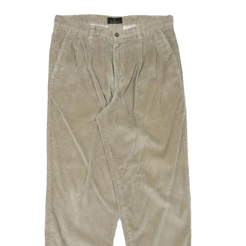 Billblass Mens Cotton Blend Beige Regular Fit Straight Leg Trousers W31 L31 2