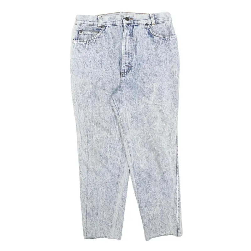 B&J Womens Jeans Blue Regular Straight Denim Light W30 L25 Cotton Blend Zip 1