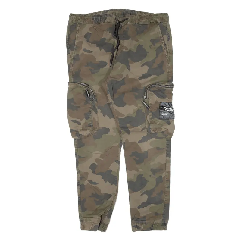 Black Squad Cargo Camo Womens Trousers Green Regular Tapered W36 L27 1