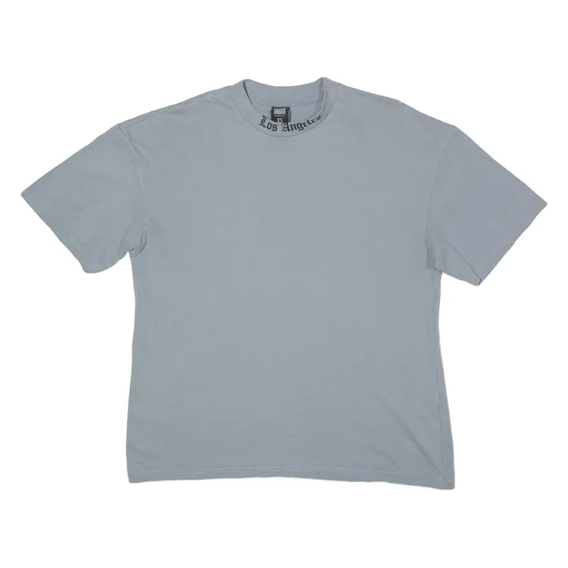 Black Squad Oversized Fit Los Angeles Mens T-Shirt Grey High Neck Xs 1