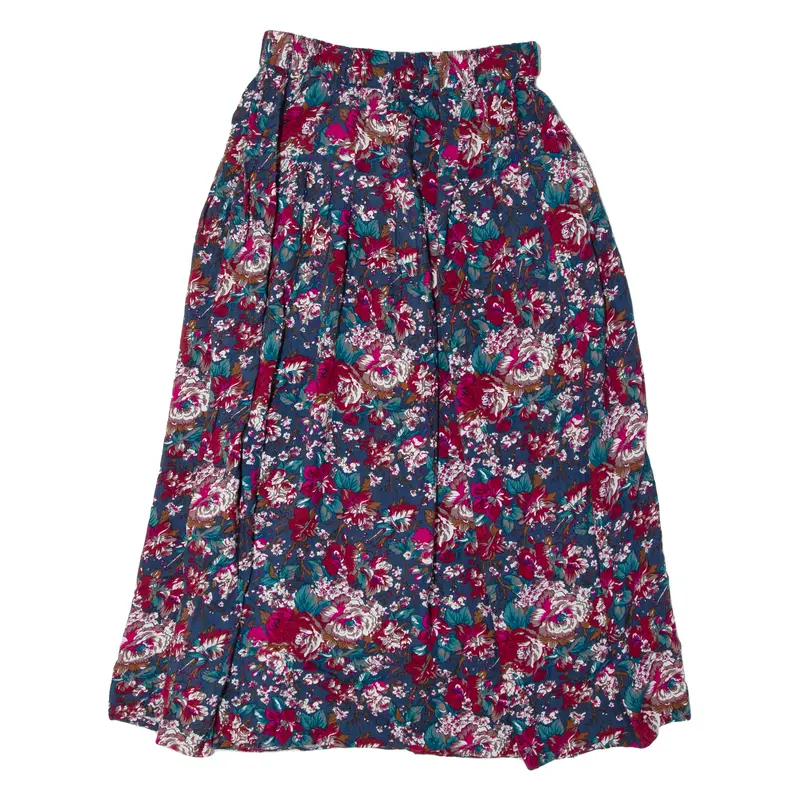 Blake Elizabeth Womens A-Line Skirt Blue Midi Floral M 1