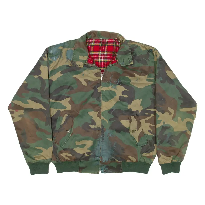 Blanket Lined Mens Jacket Green Camouflage M 1