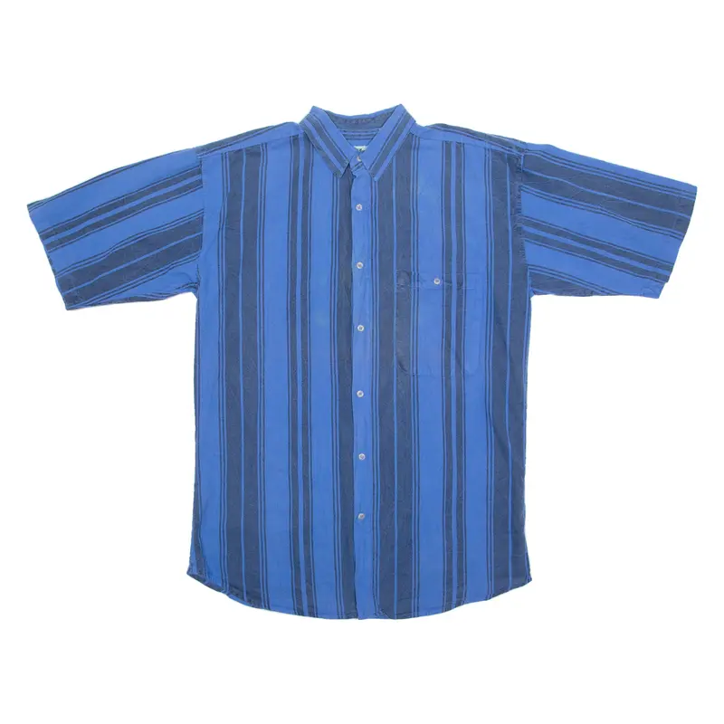 Blazer Mens Shirt Blue 90S Striped L 1