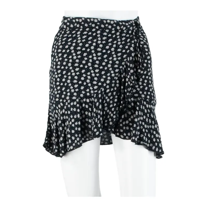 Blue Seven Womens Wrap Skirt Black Short Floral S 1