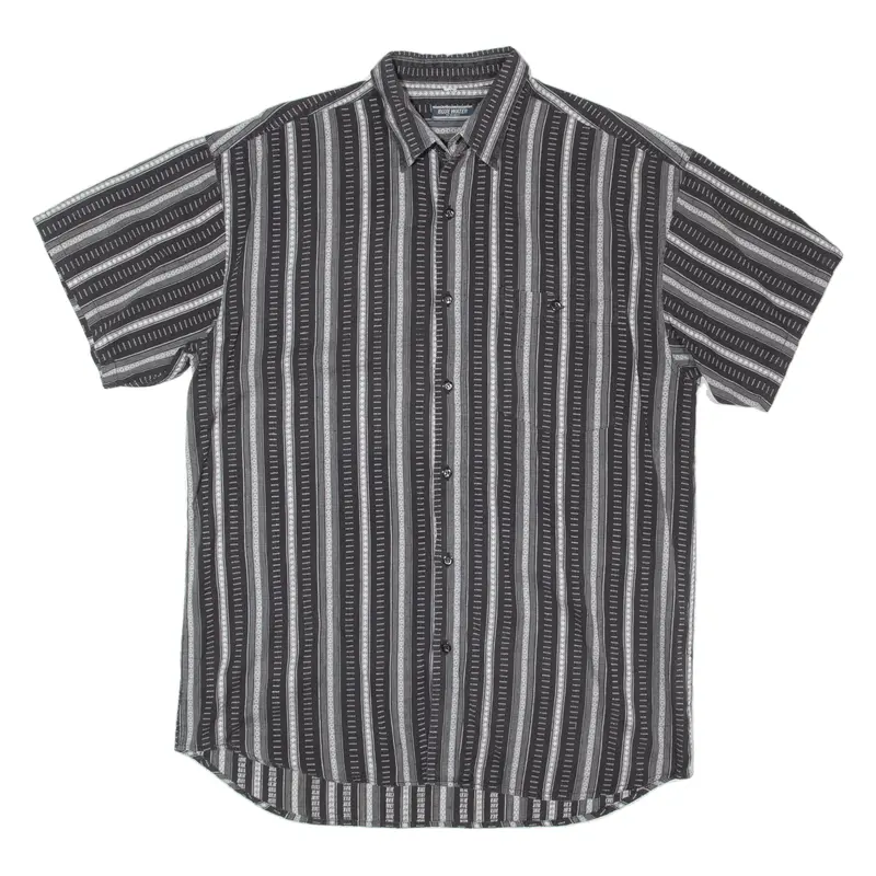 Blue Water Mens Shirt Black Striped M 1