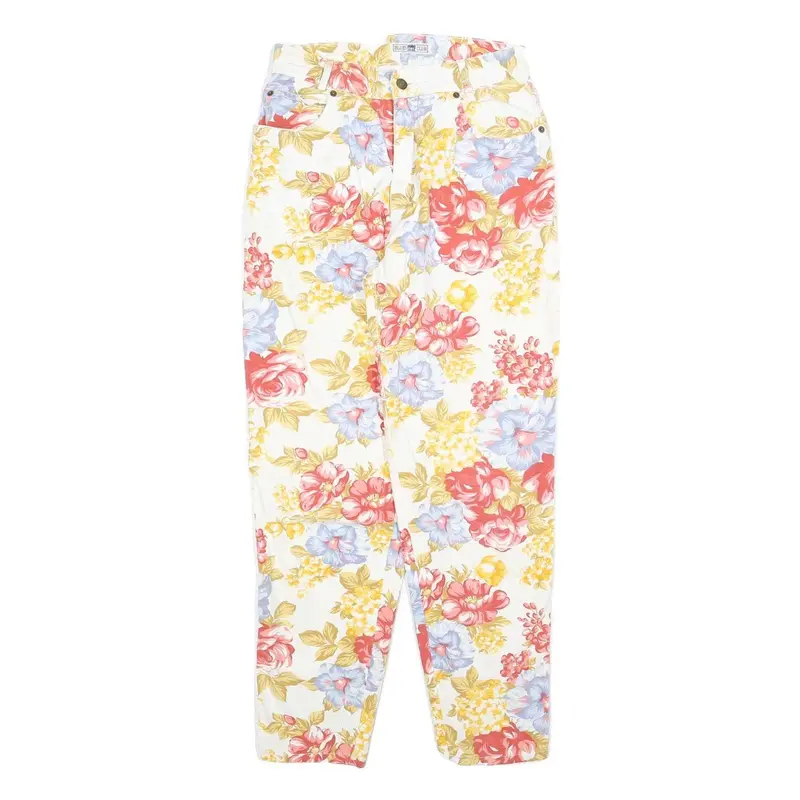 Blues Club Womens Cotton Blend White & Multicolour Floral Regular Fit Straight 1