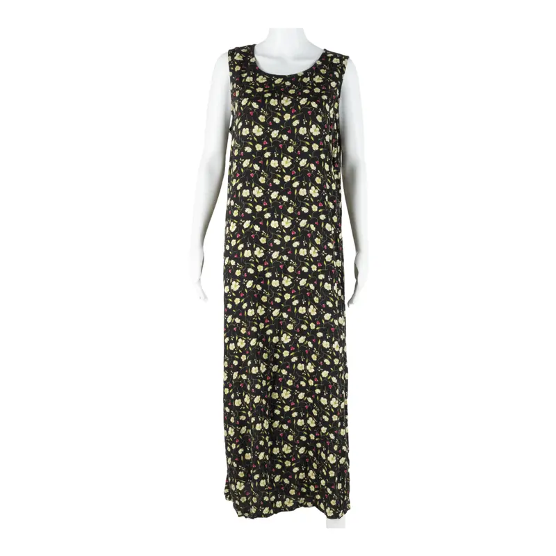 Bobbie Brook Womens Shift Dress Black Floral Sleeveless Midi Xl 1