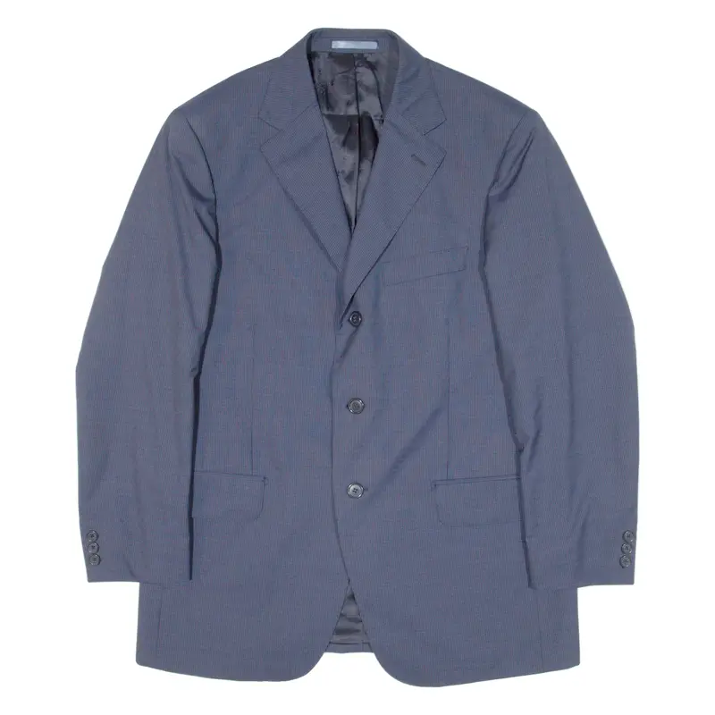 Boggi Mens Blazer Jacket Blue Knit Wool Pinstripe M 1