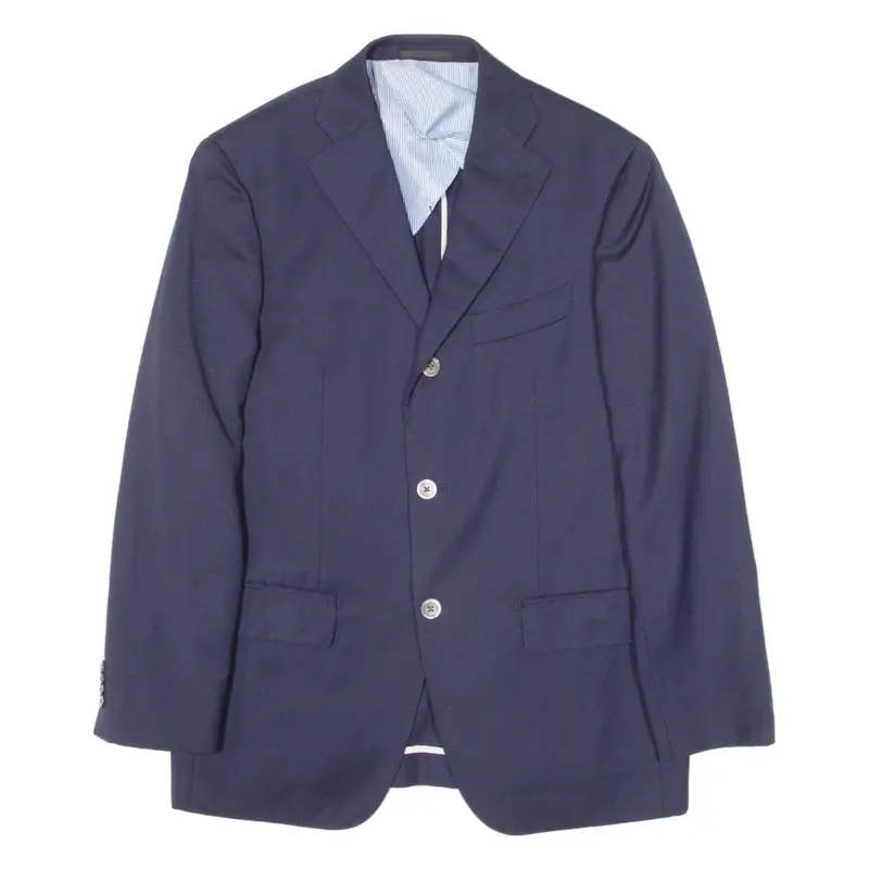 Boggi Mens Blazer Jacket Blue Knit Wool S 1