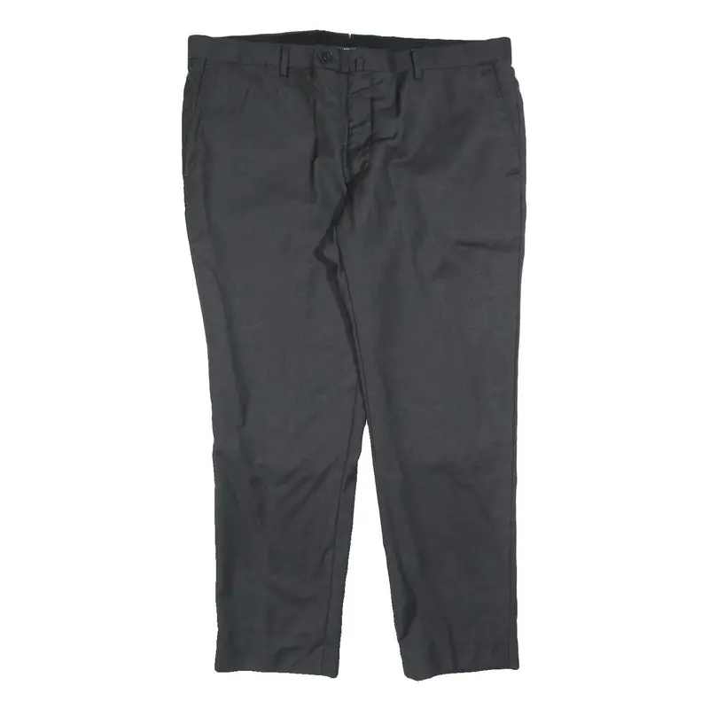 Boggi Mens Regular Fit Grey Trousers W40 L30 Zip Closure Classic Formal 1