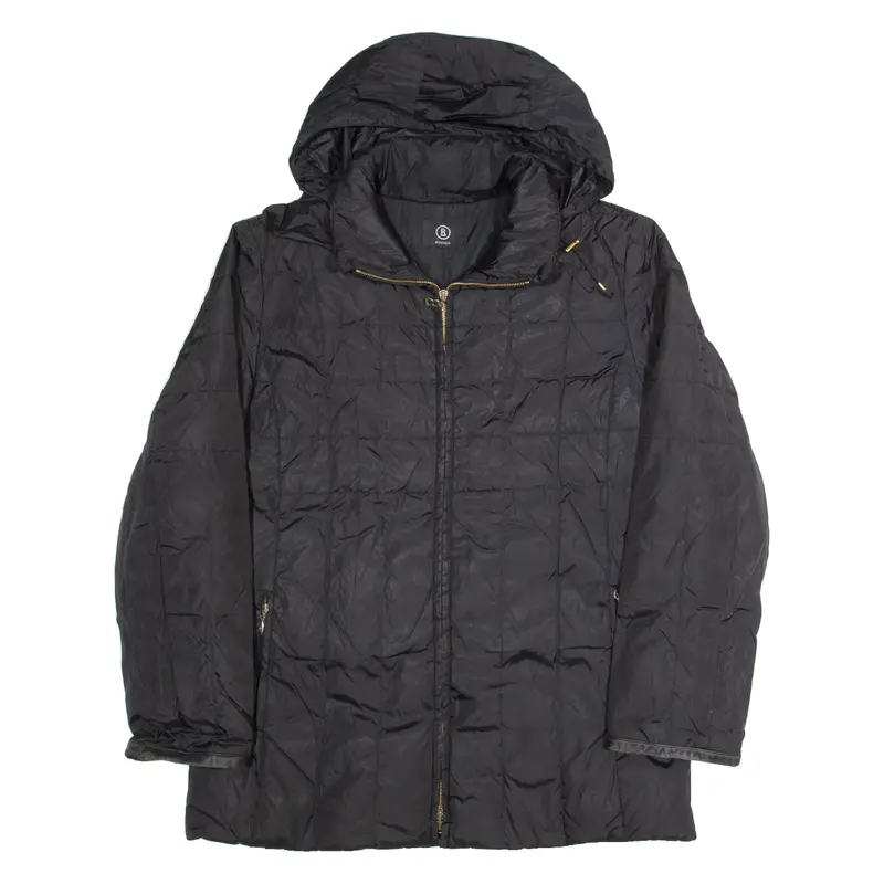 Bogner Down Insulated Womens Puffer Coat Black Hooded M 1