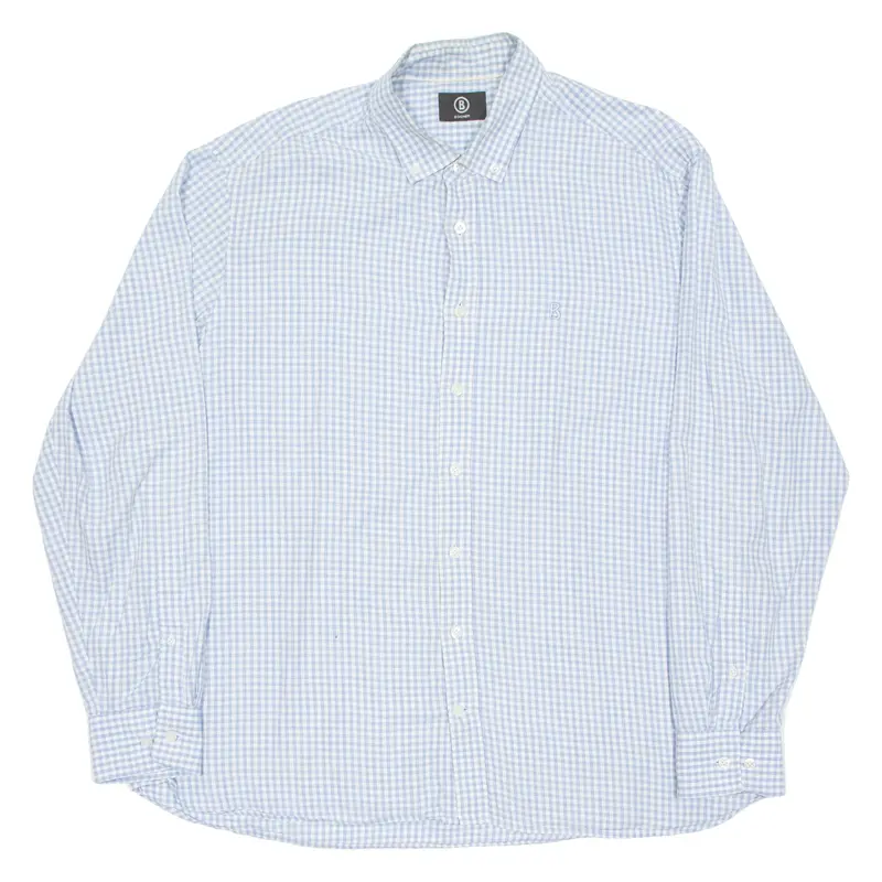 Bogner Mens Shirt Blue Check Long Sleeve 2Xl 1