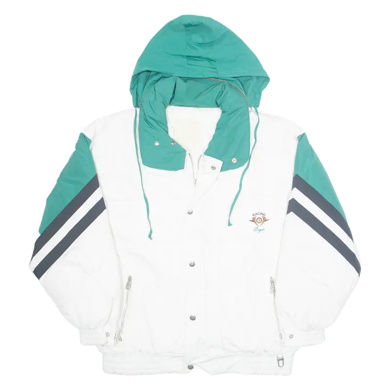 Bogner Racing Mens Puffer Coat White Hooded L 1