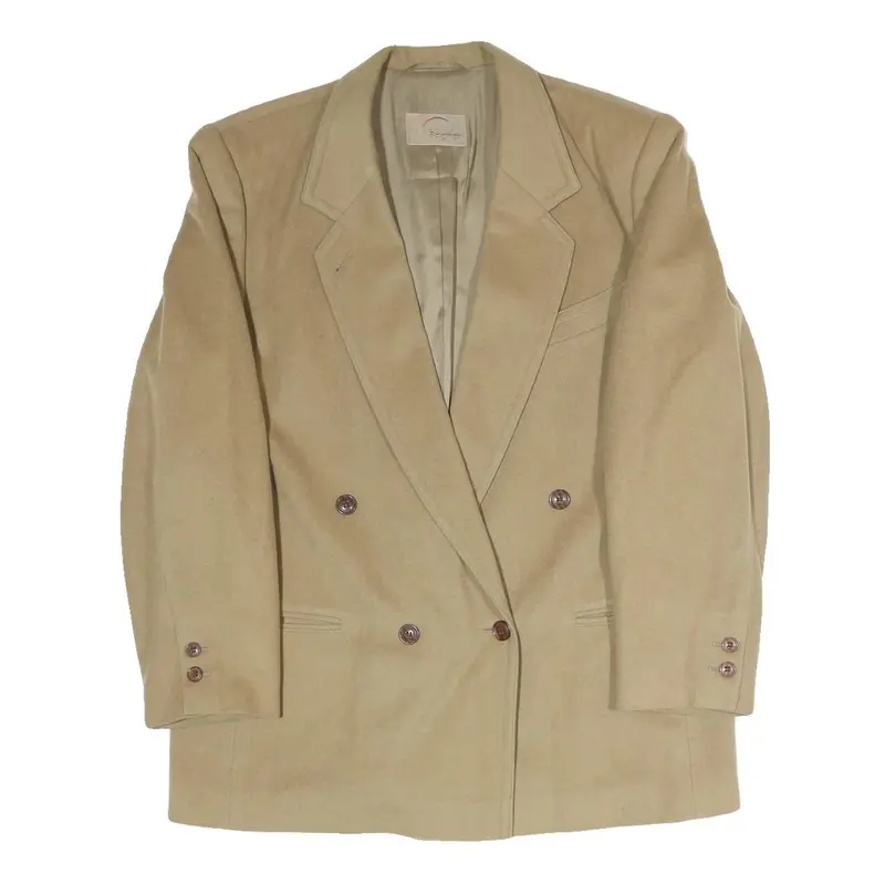 Bogner Womens Beige Button Jacket L Polyester Blend Classic Tailored Plain 1