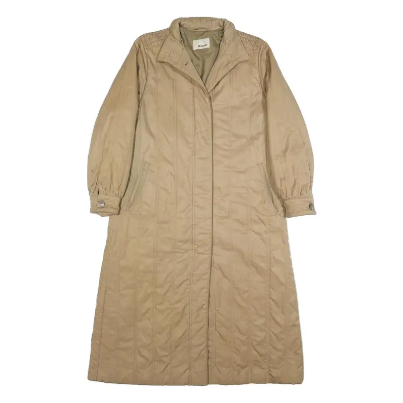 Bogner Womens Beige Cotton Classic Jacket M Plain Button Closure Long Sleeve 1