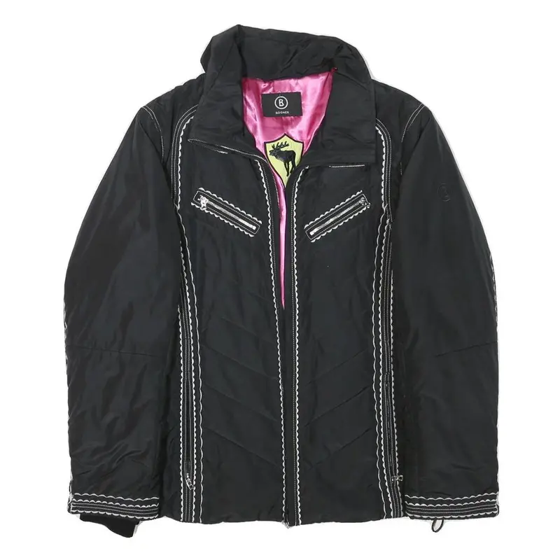 Bogner Womens Black Zip Jacket S Polyester Blend Quilted Casual Outdoor 1