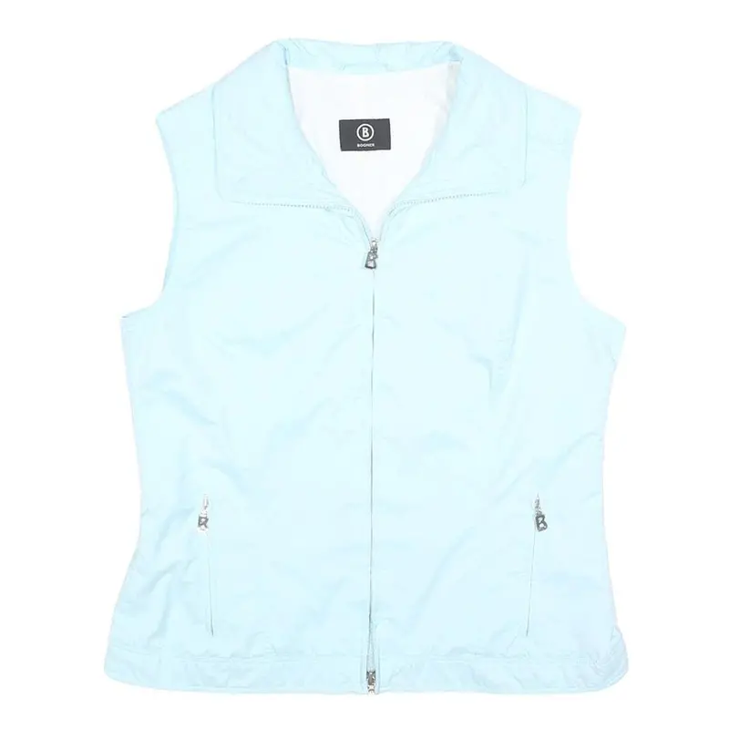 Bogner Womens Blue Sleeveless Zip Jacket M Polyester Plain Casual Outdoor 1