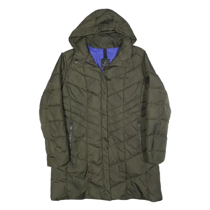 Bogner Womens Green Quilted Jacket 2Xl Polyester Puffer Zip Hooded Warm 1