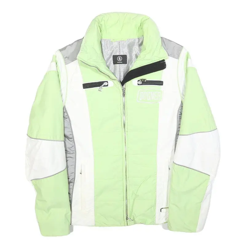 Bogner Womens Green & White Polyester Blend Zip Jacket S Sports Outerwear 1
