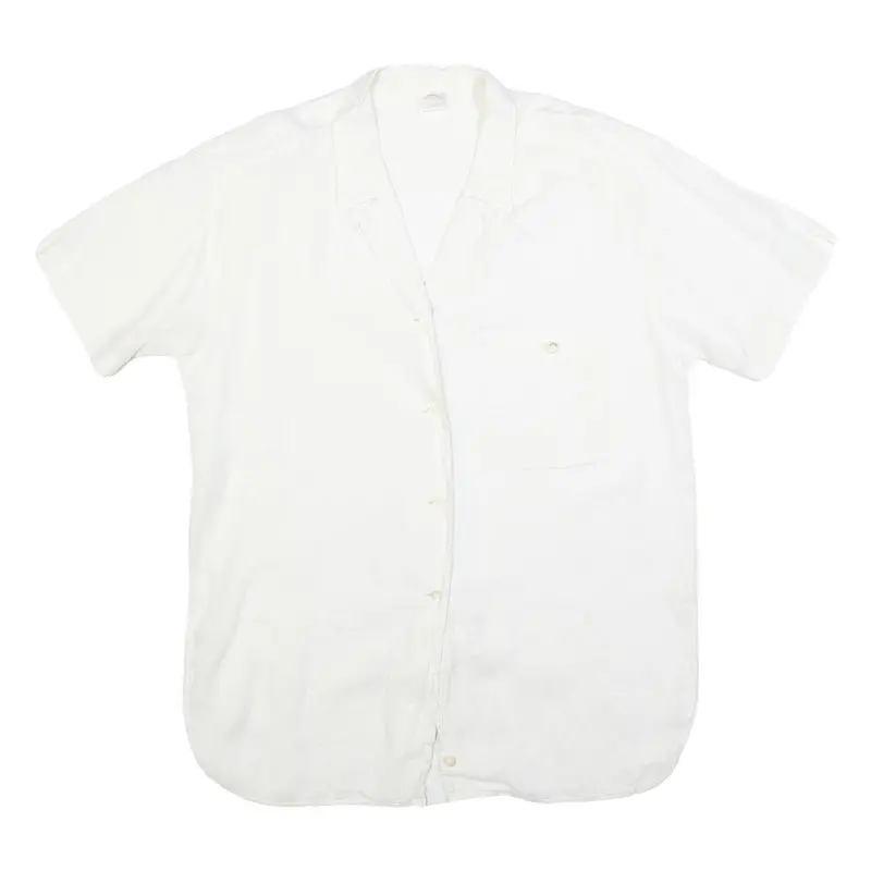 Bogner Womens White Plain Shirt L Lightweight Button Shirt Casual Relaxed Fit 1