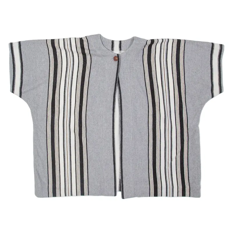 Bon Ton Poncho Style Womens Jacket Grey Striped Xl 1