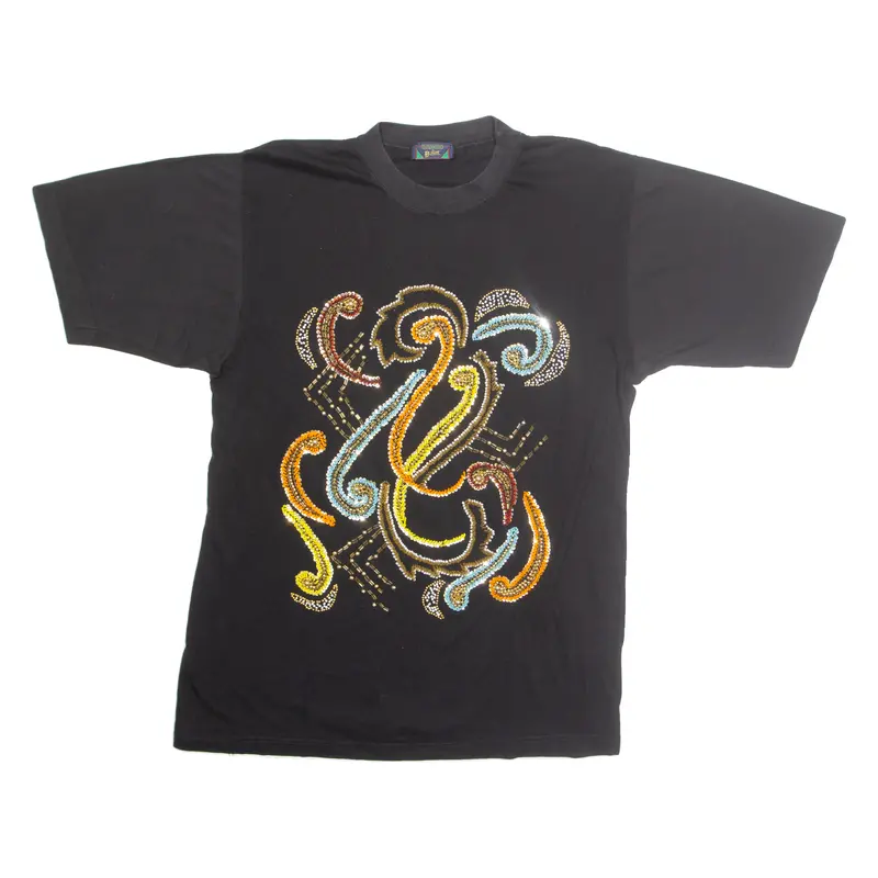 Bonart Beaded Womens T-Shirt Black L 1