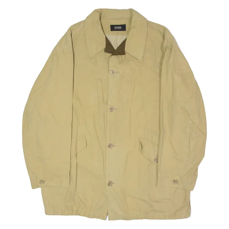 Boss Mens Trench Jacket Beige Canvas 2Xl 1