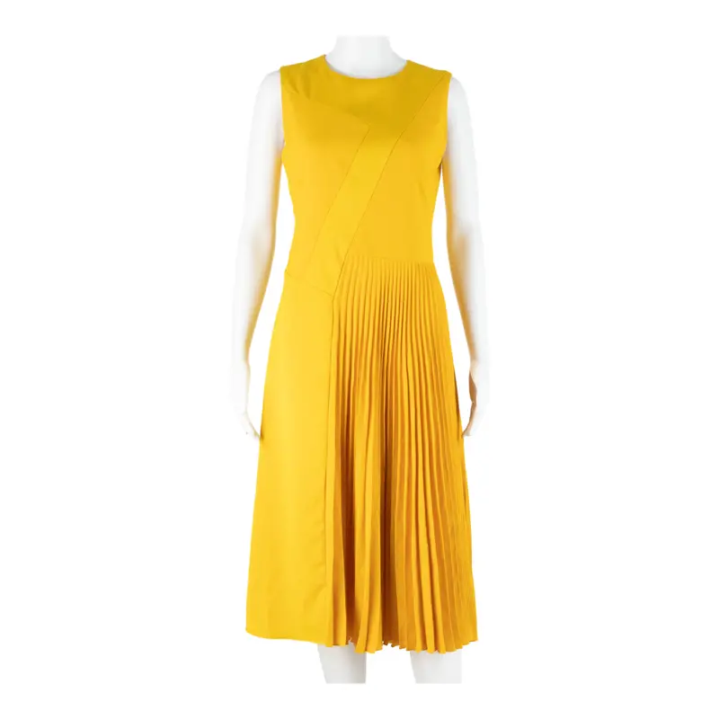 Boss Womens Day Dress Yellow Sleeveless Midi M 1