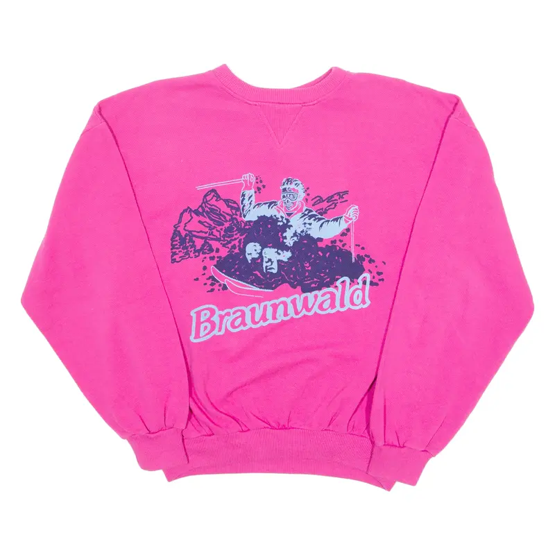 Braunwald Ski Womens Sweatshirt Pink Crew Neck M 1