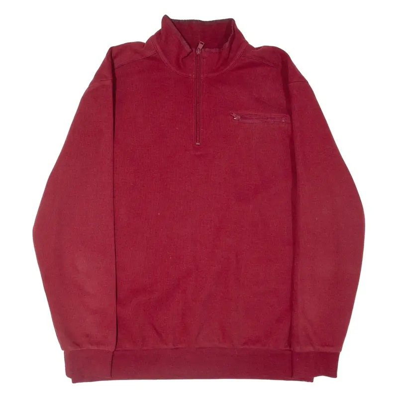 Brax Mens Jumper Maroon 1/4 Zip Tight Knit 2Xl 1