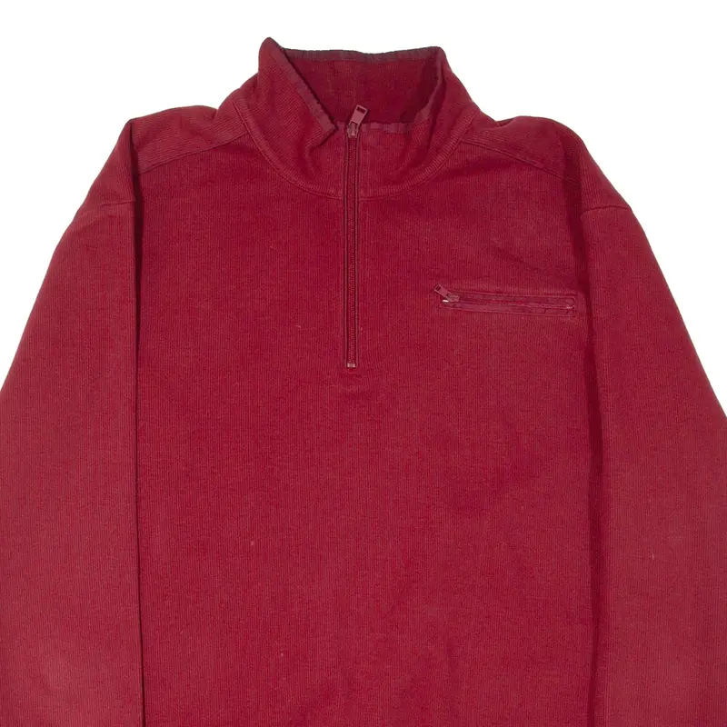 Brax Mens Jumper Maroon 1/4 Zip Tight Knit 2Xl 2