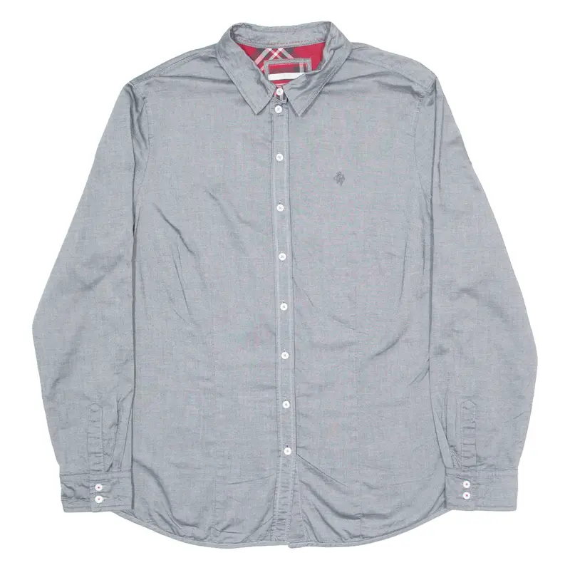 Brax Mens Plain Shirt Grey Long Sleeve L 1