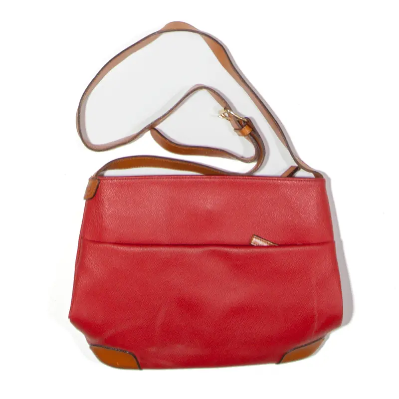Brigs Leather Look Shoulder Bag Red Womens 1