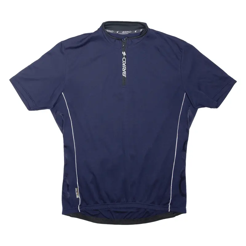 Briko Cycling Shirt Mens Jersey Blue 1/4 Zip L 1