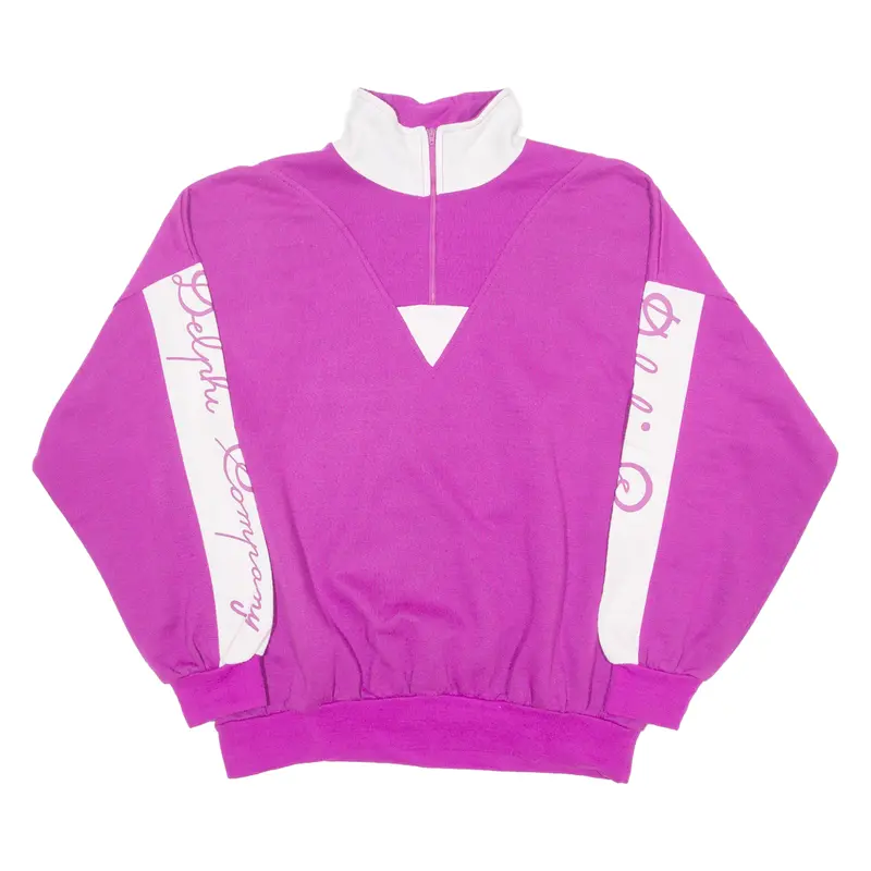 Briofil Womens Sweatshirt Pink 1/4 Zip 90S Xl 1