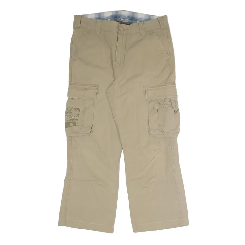 Brunotto Mens Cotton Blend Beige Relaxed Cargo Trousers W36 L29 Utility Casual 1