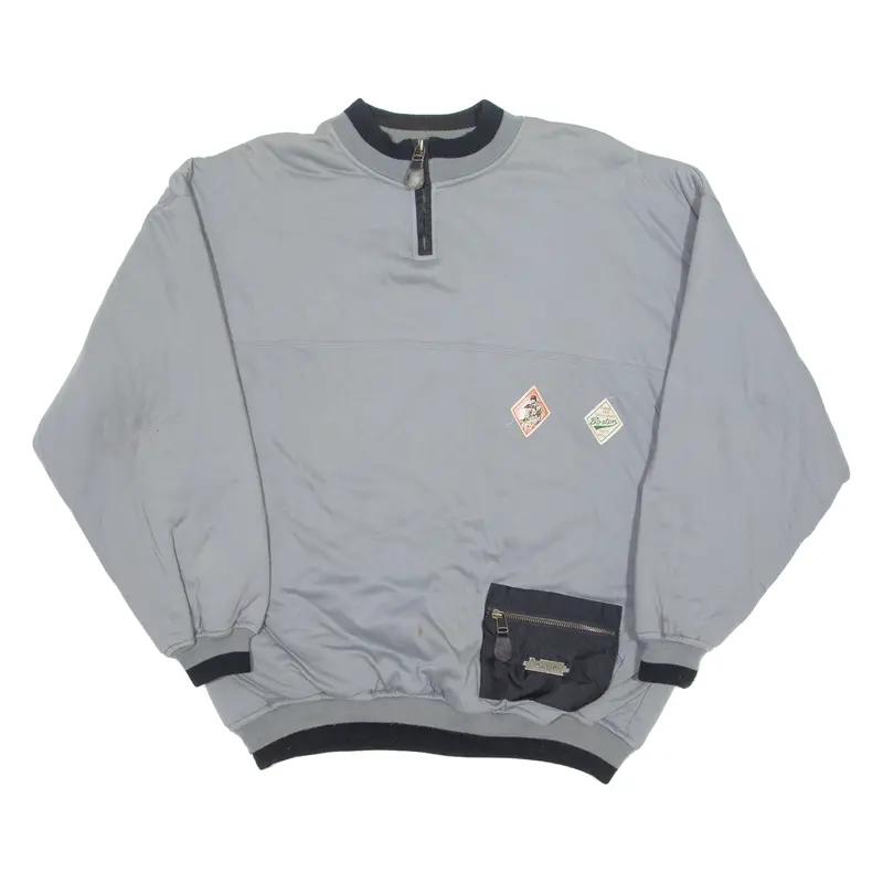 Bst Boston Baseball Mens Sweatshirt Grey 1/4 Zip Xl 1