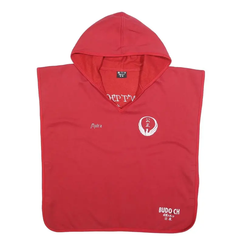Budo Womens Red Hoodie L Japanese Symbol Cotton Blend Hooded Top 1