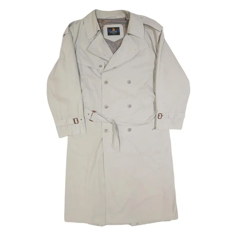 Bugatti Mens Beige Classic Trench Xl Polyester Blend Button Jacket Elegant 1