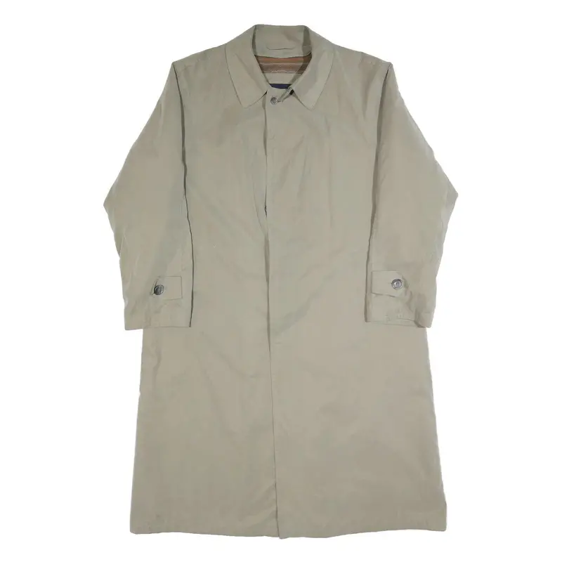 Bugatti Mens Beige Cotton Blend Classic Button Jacket L Plain Stylish Formal 1