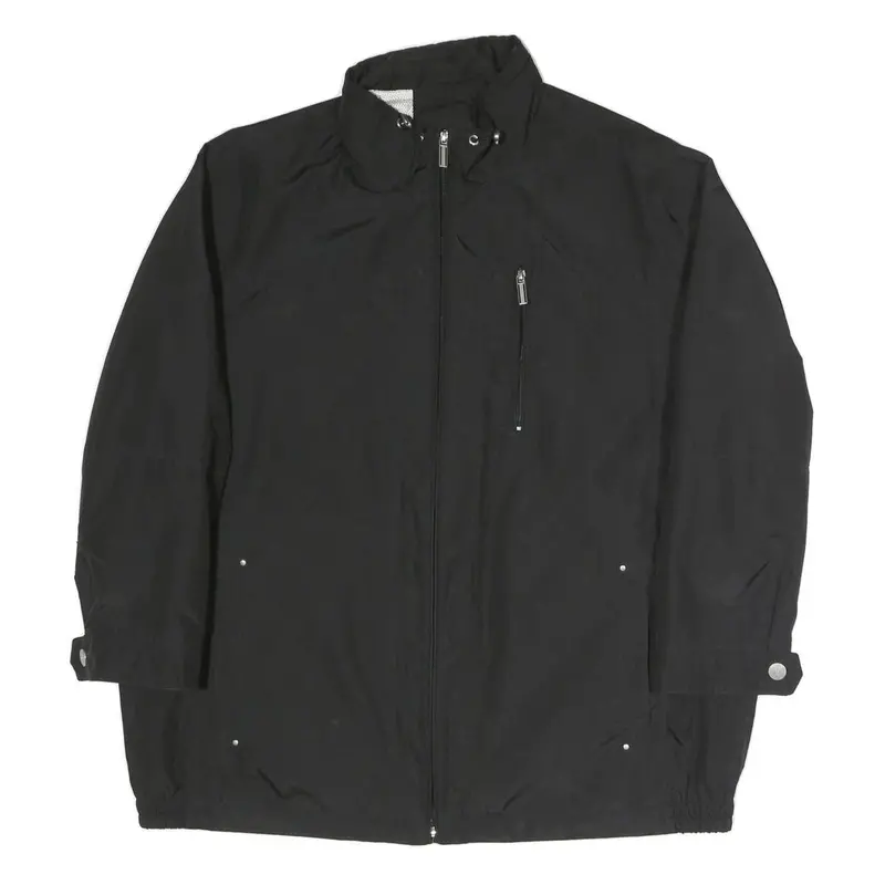 Bugatti Mens Black Classic Jacket Xl Polyester Blend Zip Plain Lightweight 1