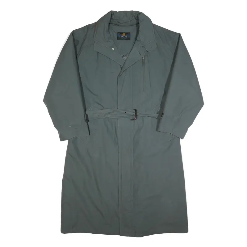 Bugatti Mens Grey Button Coat L Polyester Blend Plain Classic Outerwear 1