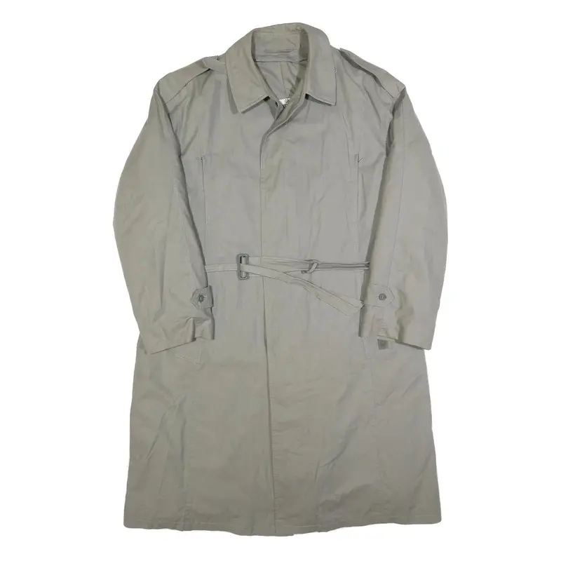 Bugatti Mens Light Grey Cotton Blend Trench Jacket L Button Closure Classic Fit 1