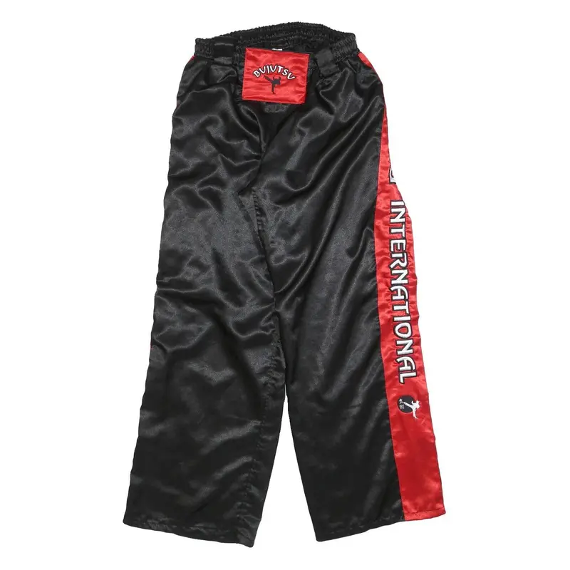 Bujutsv Mens Polyester Blend Black & Red Relaxed Trousers W28 L32 Track 1