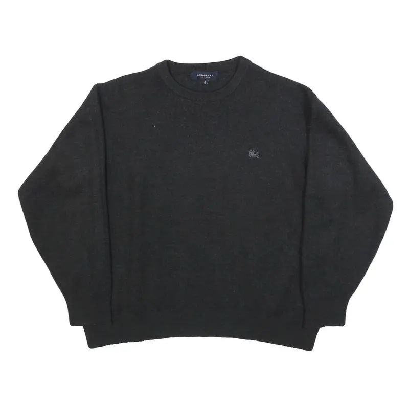 Burberry Womens Black Fashion Jumper Crew Neck Basic Knit Uk 6 Soft Wool Blend 1