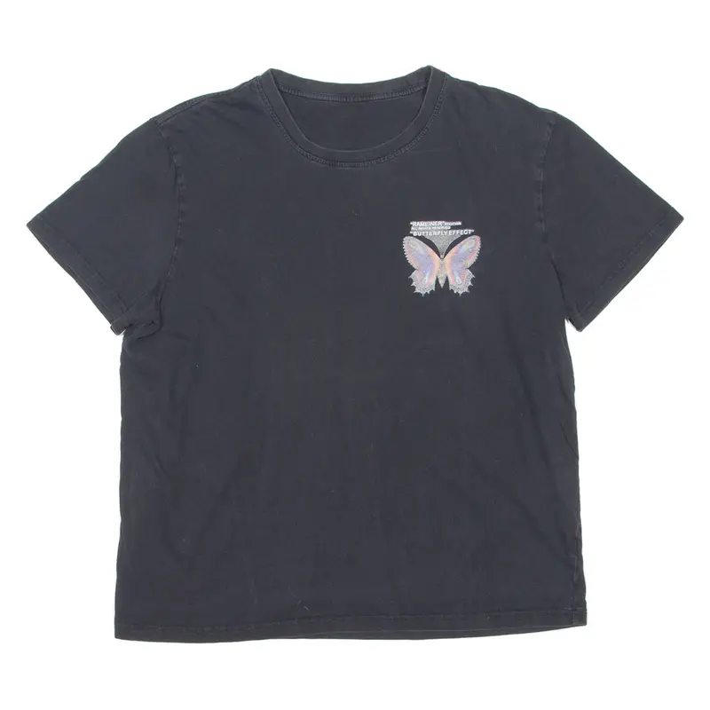 Butterfly Effect Mens T-Shirt Black Crew Neck S 1